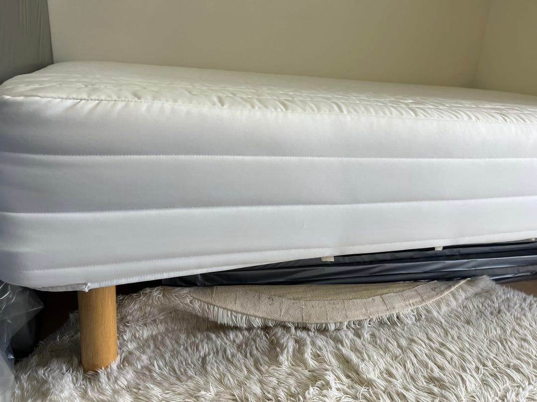 うさし無印良品セミダブル 脚付きマットレス スプリングマットレス ホワイト