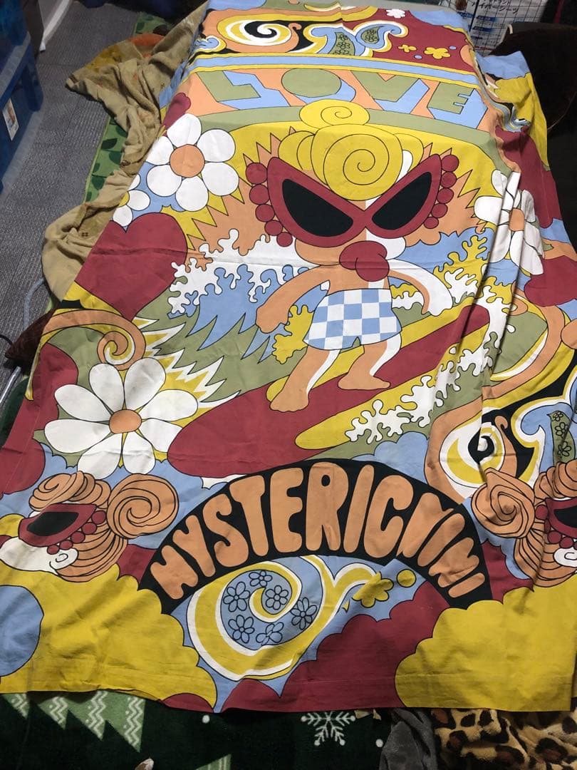 レア　HYSTERIC MINI サーフ柄　シーツ　枕カバー　中古
