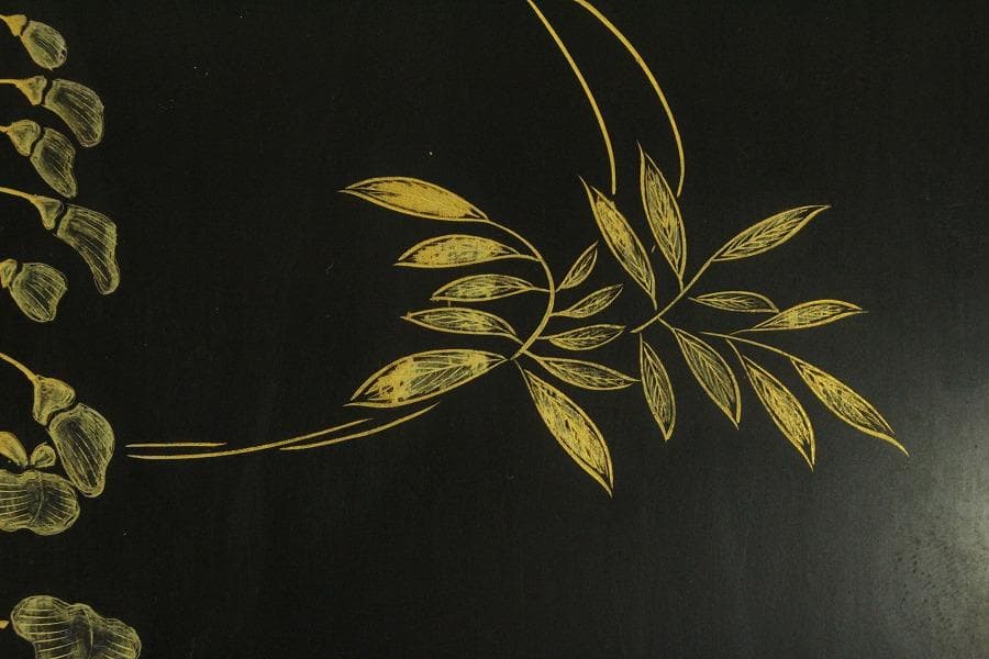 輪島塗 硯箱 藤沈金 共箱(ZE708)