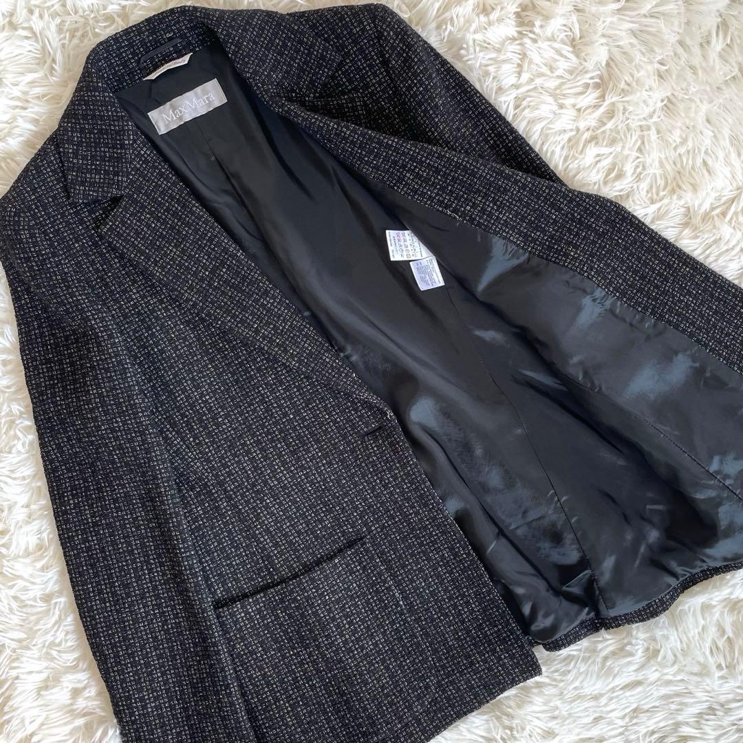 美品☆マックスマーラ　高級　銀タグ　ツイード　セットアップ　パンツスーツ　L
