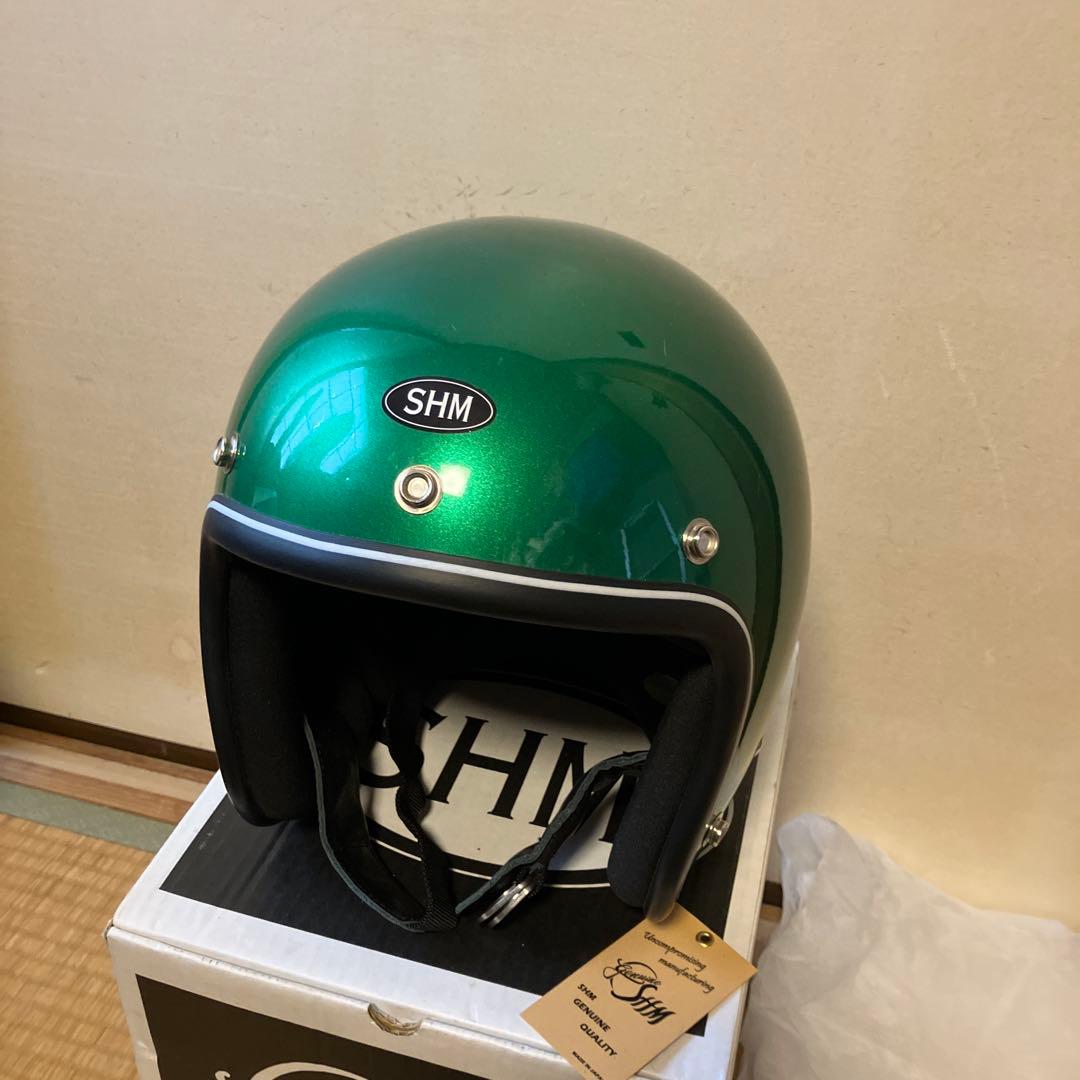 SHM スモールジェットヘルメット グリーンメタリック LOT501 Lサイズ