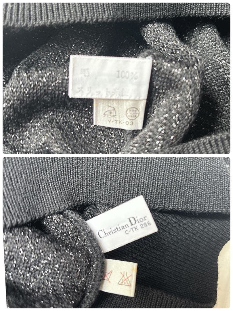 ♦︎希少♦︎Christian Dior Vネック ニット M ヴィンテージ 黒
