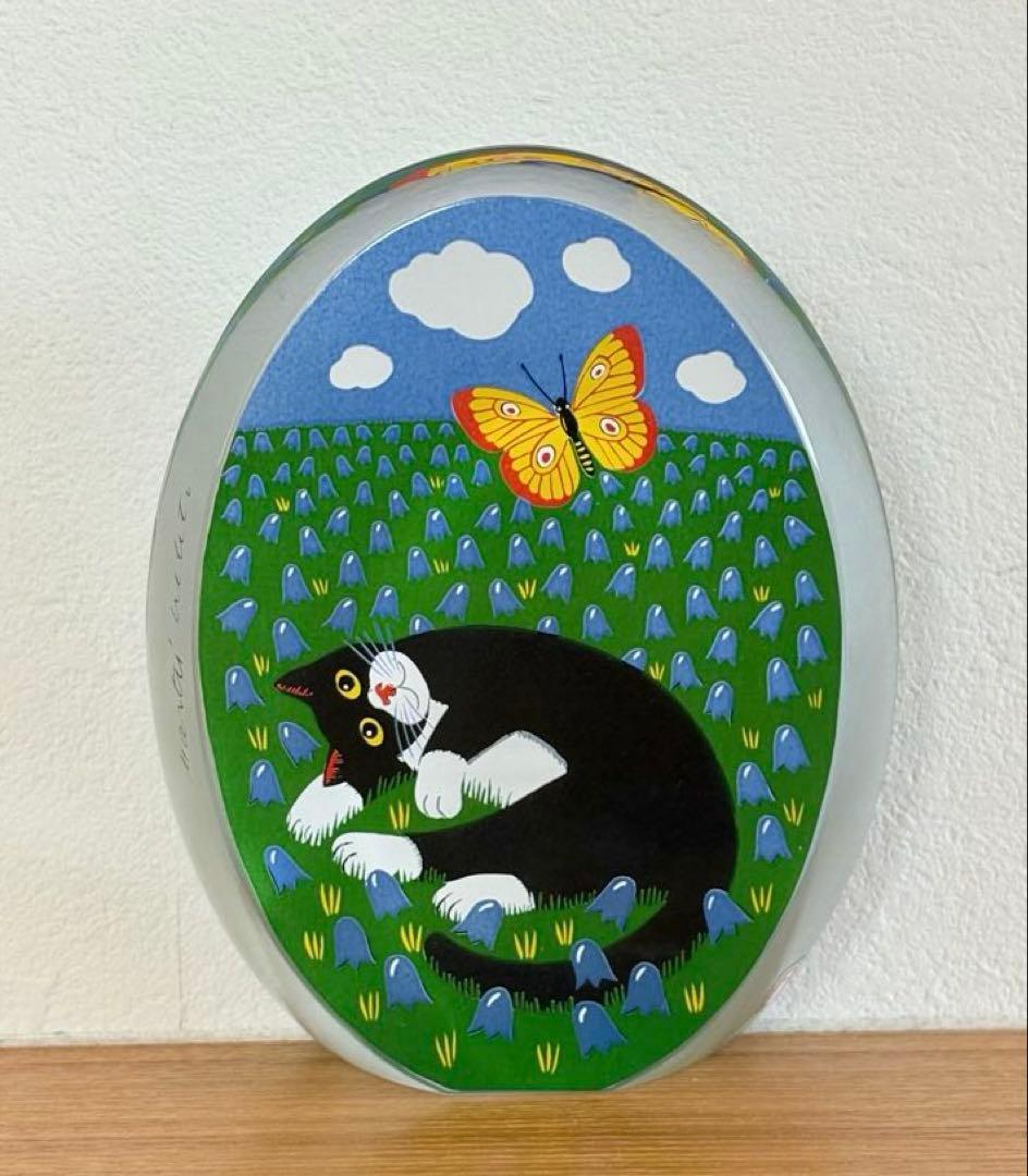  ネコのガラスカード \"Kissa ja perhonen\"