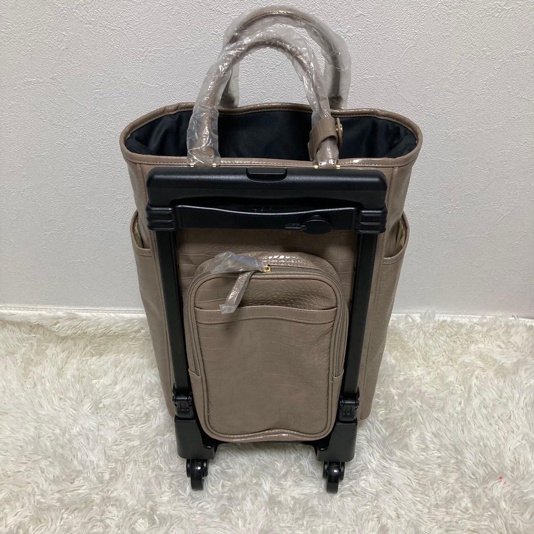 【新品未使用】スワニー SWANYトートキャリー　クロコ型押　４輪　Lサイズ