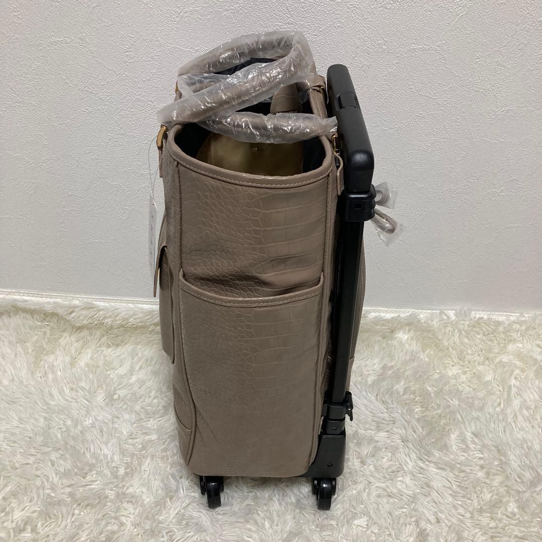【新品未使用】スワニー SWANYトートキャリー　クロコ型押　４輪　Lサイズ