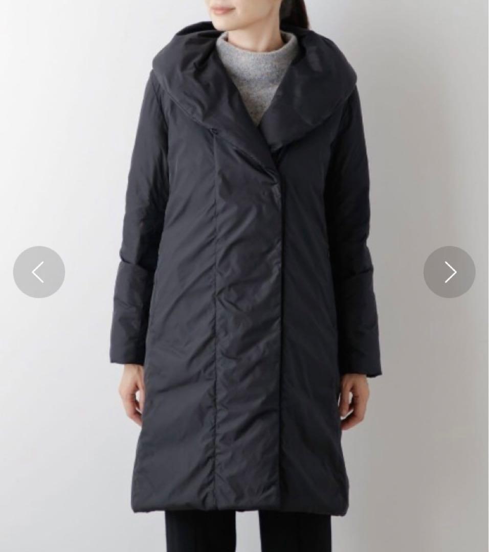 NEWYORKER ナイロンタフタ ショールカラーリサイクルロングダウン