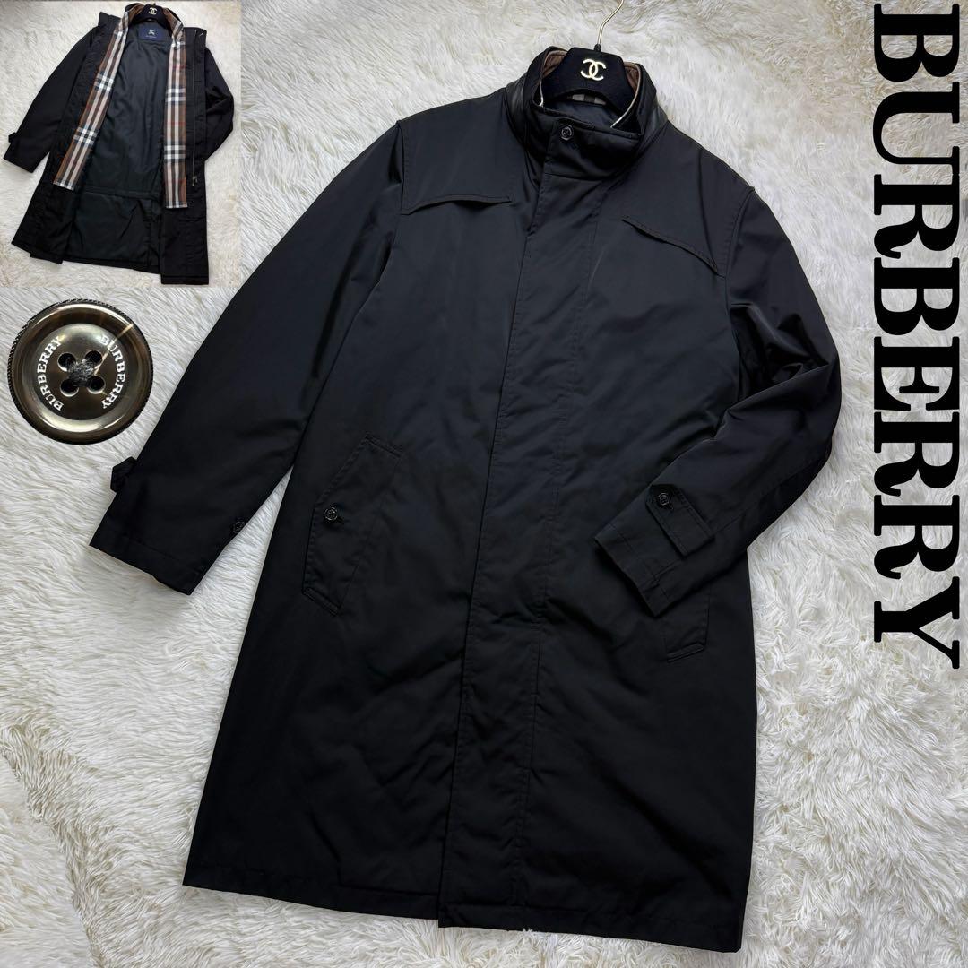 美品♡バーバリー ノバチェック ライナー ロゴ ボタン ステンカラーコート