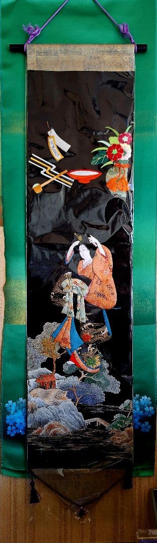 押し絵、タペストリー、「村祭り」