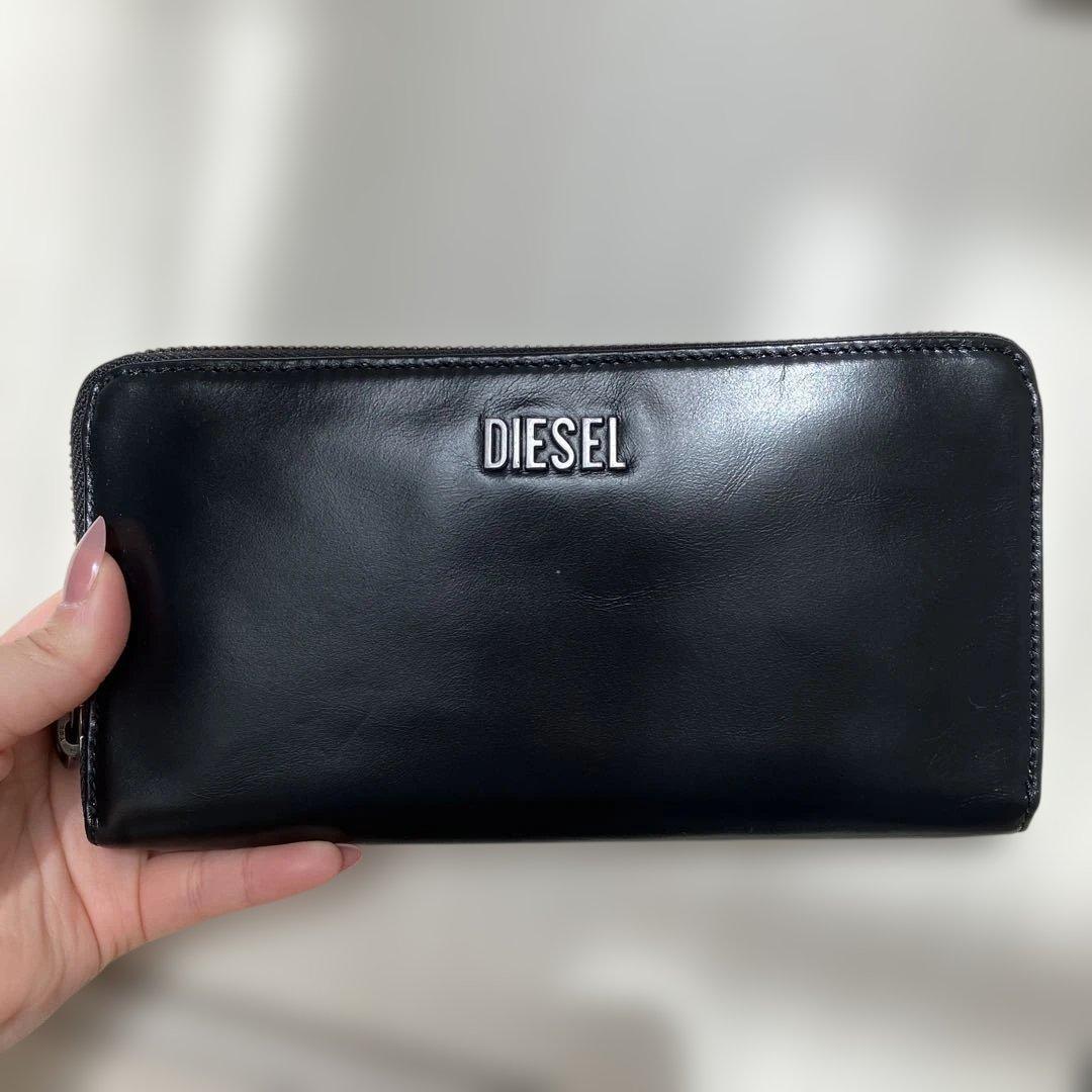 たなめぐ様‼️DIESEL ブラック レザー ヴィンテージ 長財布