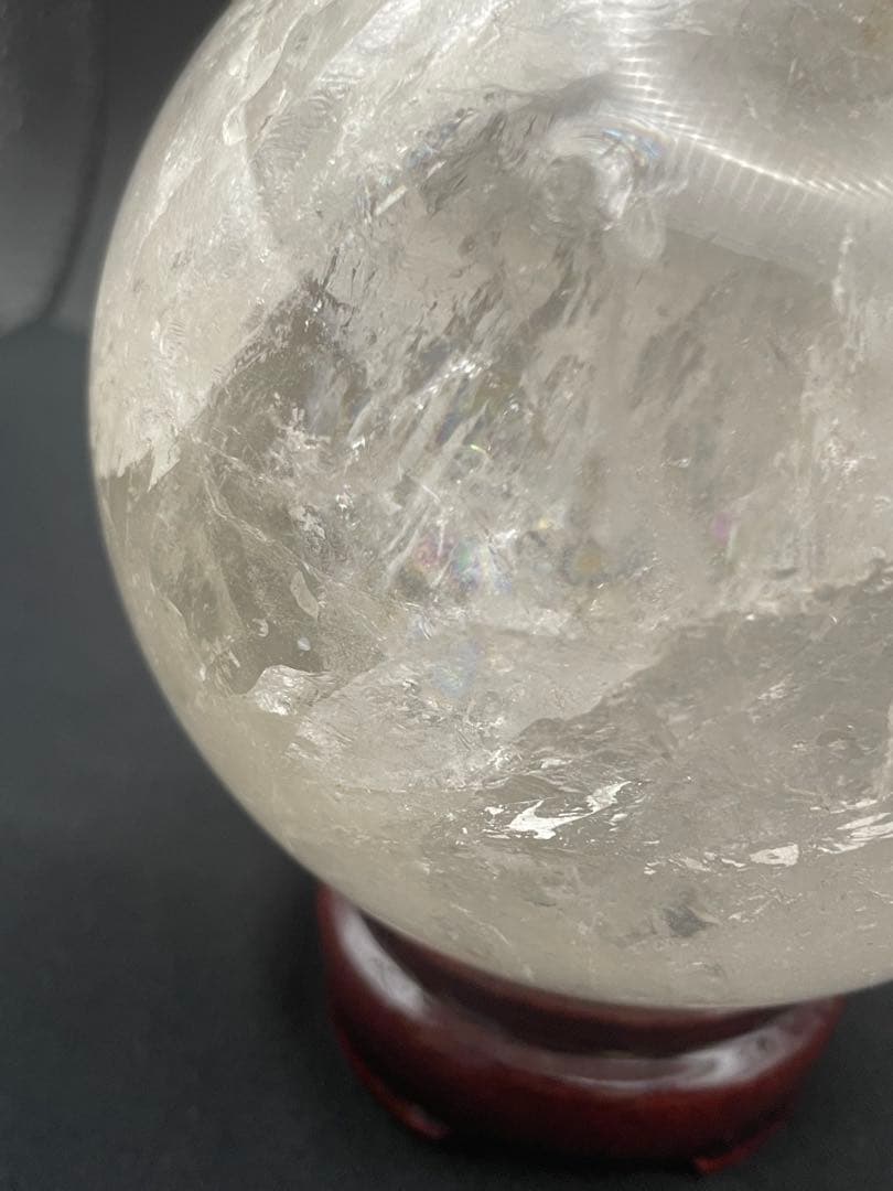 【ヒマラヤ水晶】丸玉 虹入り 約98㎜ 約1,355g 天然石 セール開催中！