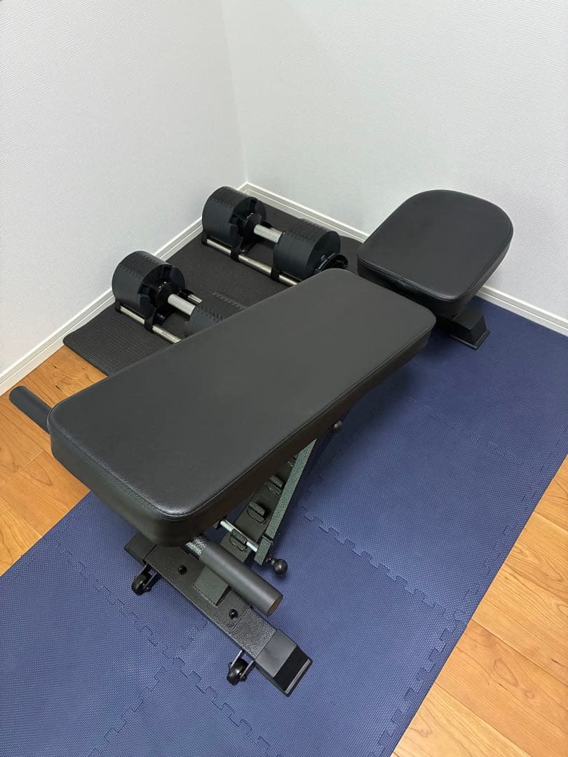 現地渡し】フレックスベル32kg 可変ダンベル トレーニングベンチ フロアマット