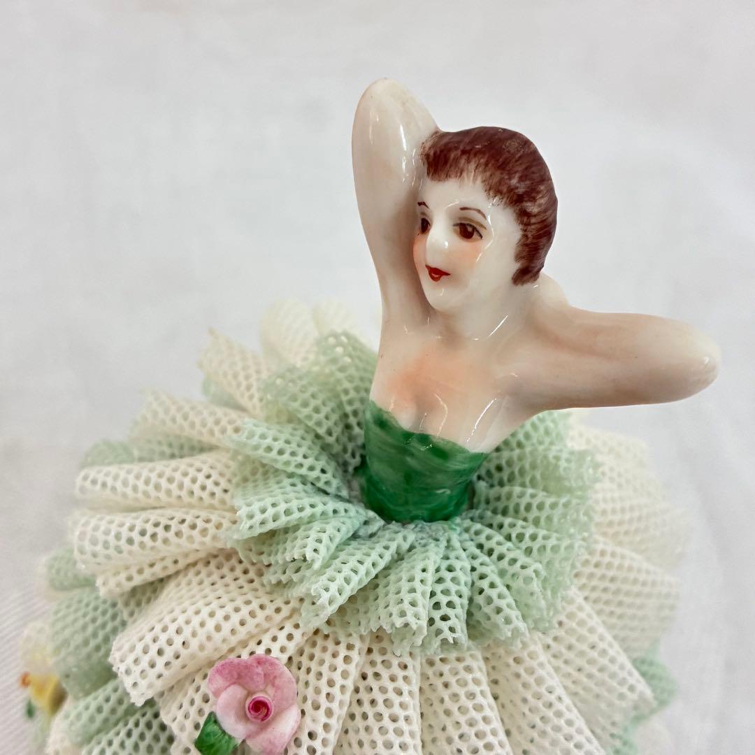 【Irish Dresden】アイリッシュドレスデン レース陶器人形2体セット①