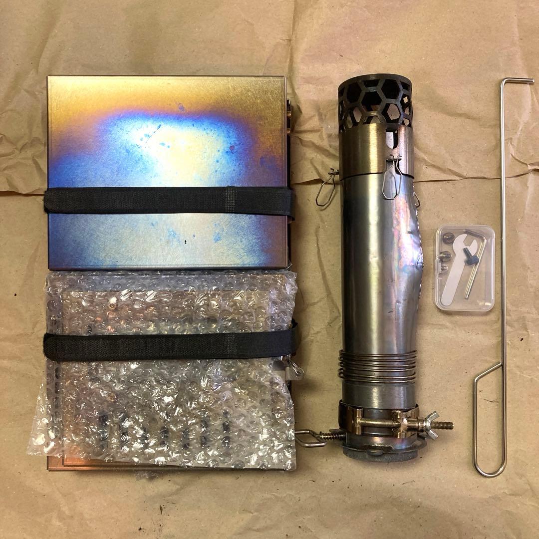 TOMOUNT チタン 薪ストーブ 折りたたみ 2M巻き煙突 ストーブジャック付