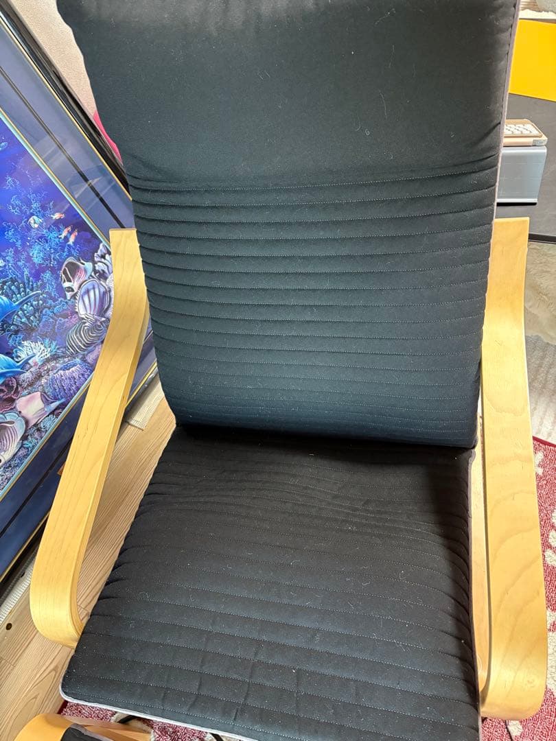 パーソナルチェア＆オットマン, バーチ材突き板/クニーサ ブラック