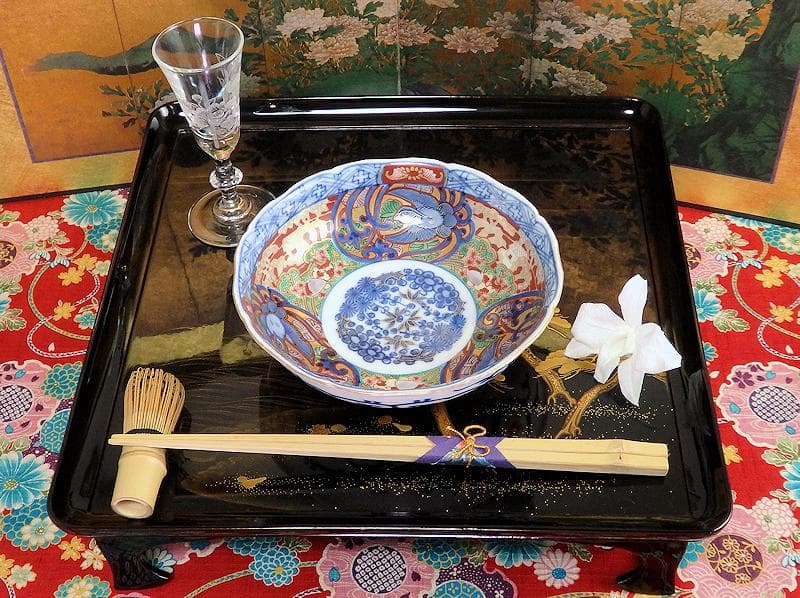 大聖寺伊万里　金襴手　福良雀の図　膾皿　５客　260AS-CXl