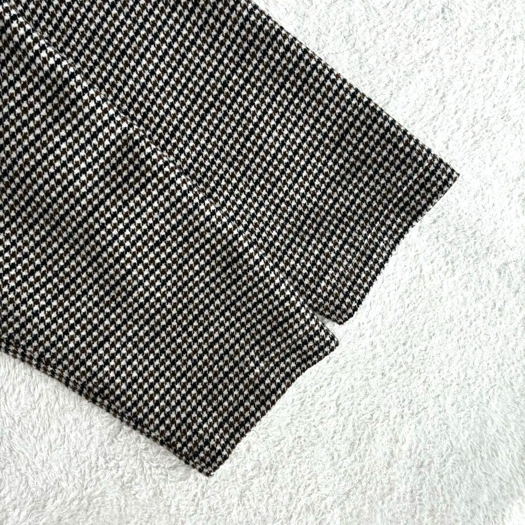 ファシル FASHIRU ウール混 ステンカラーコート 千鳥柄 ロングコート