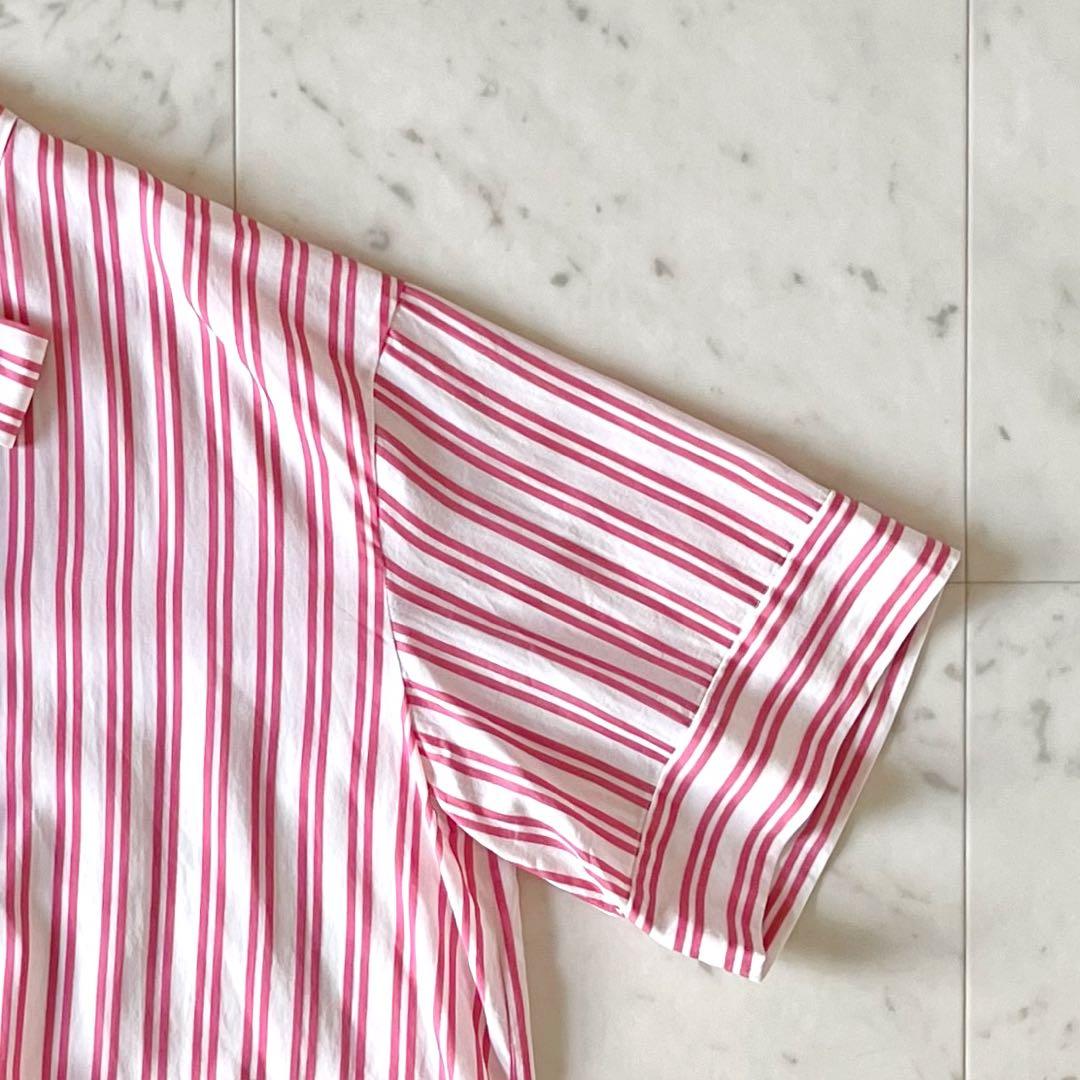 美品＊トゥモローランド系列ボールジィ ダブルストライプボウタイブラウス 36