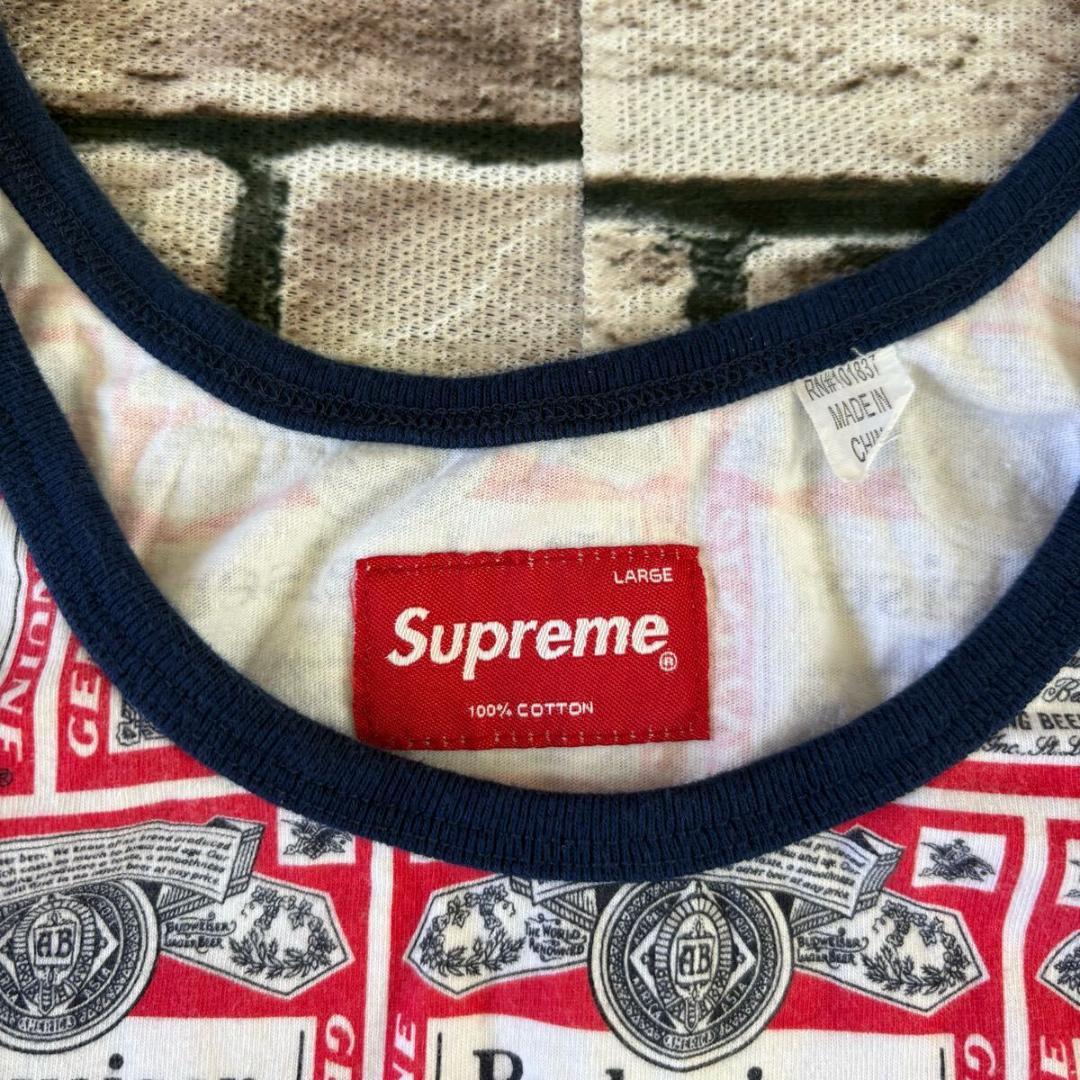 シュプリーム×バドワイザー★09SS Tank Top 総柄タンクトップ