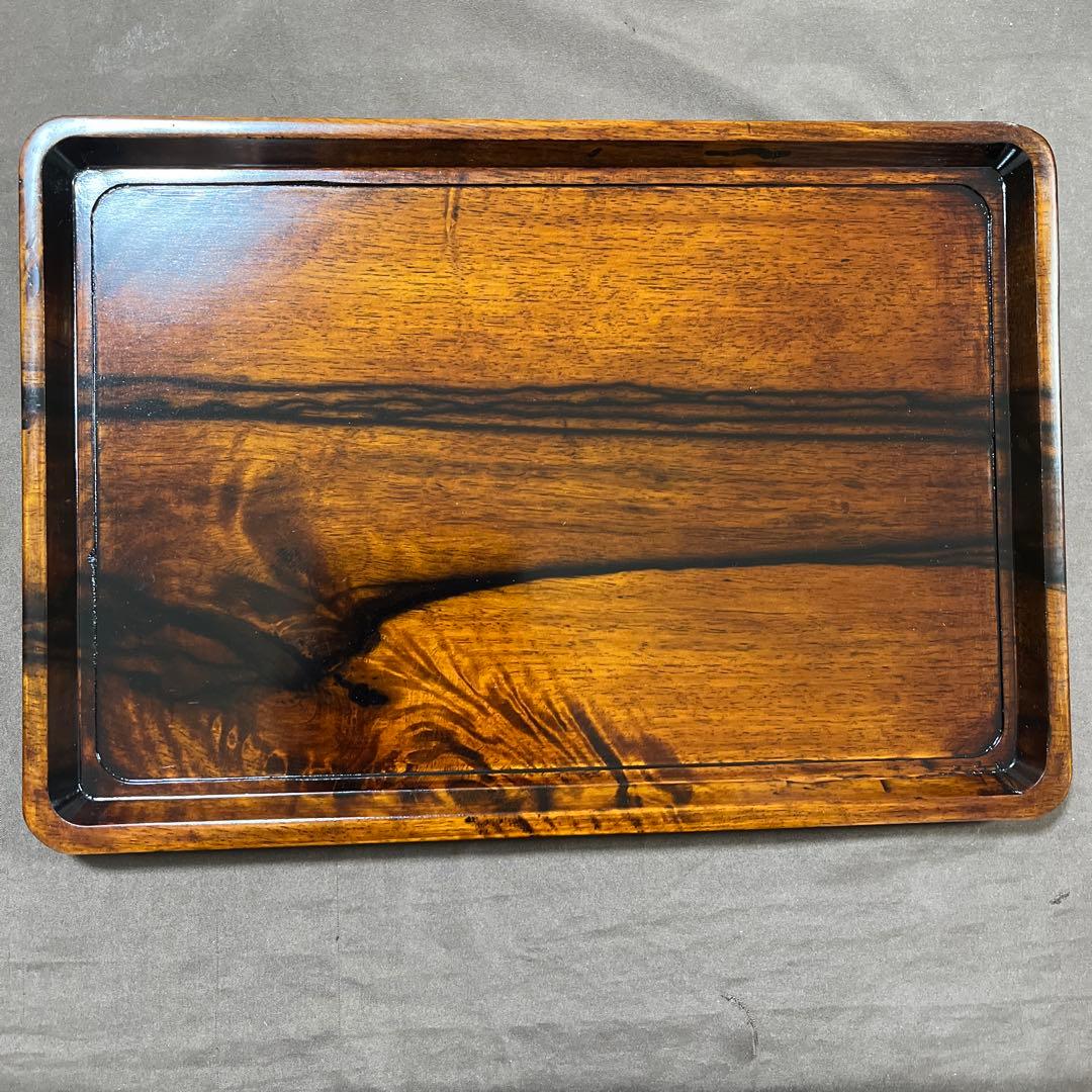 黒柿拭漆盆(くろがきふきうるしぼん) 347mm×240mm×17mm№9691