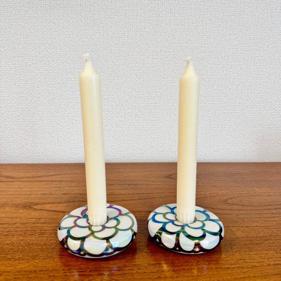 アラビア　ヴィンテージ　キャンドルホルダー　2個セット　GOG ハンドペイント