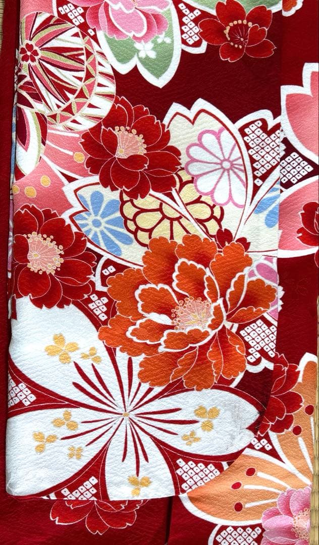 お値下げ⭐︎振袖フルセット　赤　身長149cm仕立て