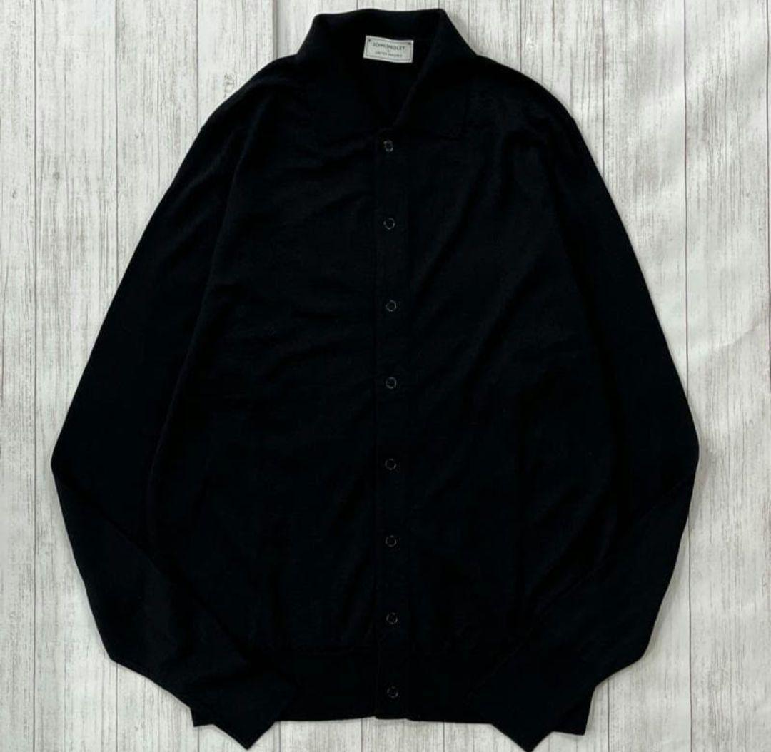 ジョンスメドレー×アローズ/30ゲージポロカーディガン/メリノエクストラファイン