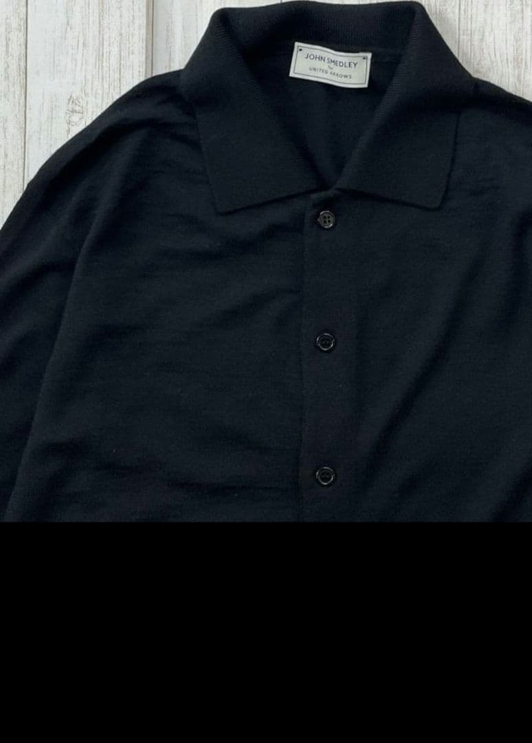 ジョンスメドレー×アローズ/30ゲージポロカーディガン/メリノエクストラファイン