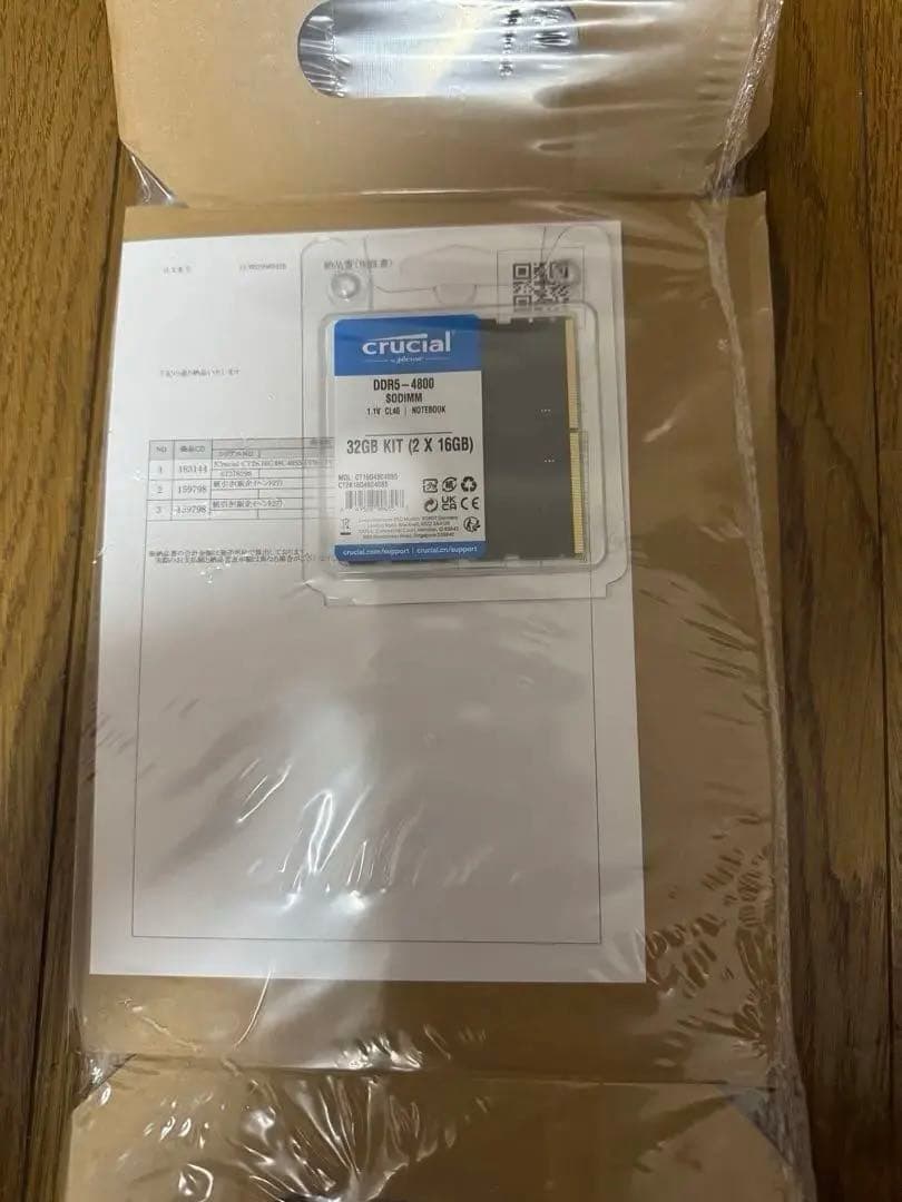 Crucial 32GB(16GB×2) DDR5 4800ノートPC 新品