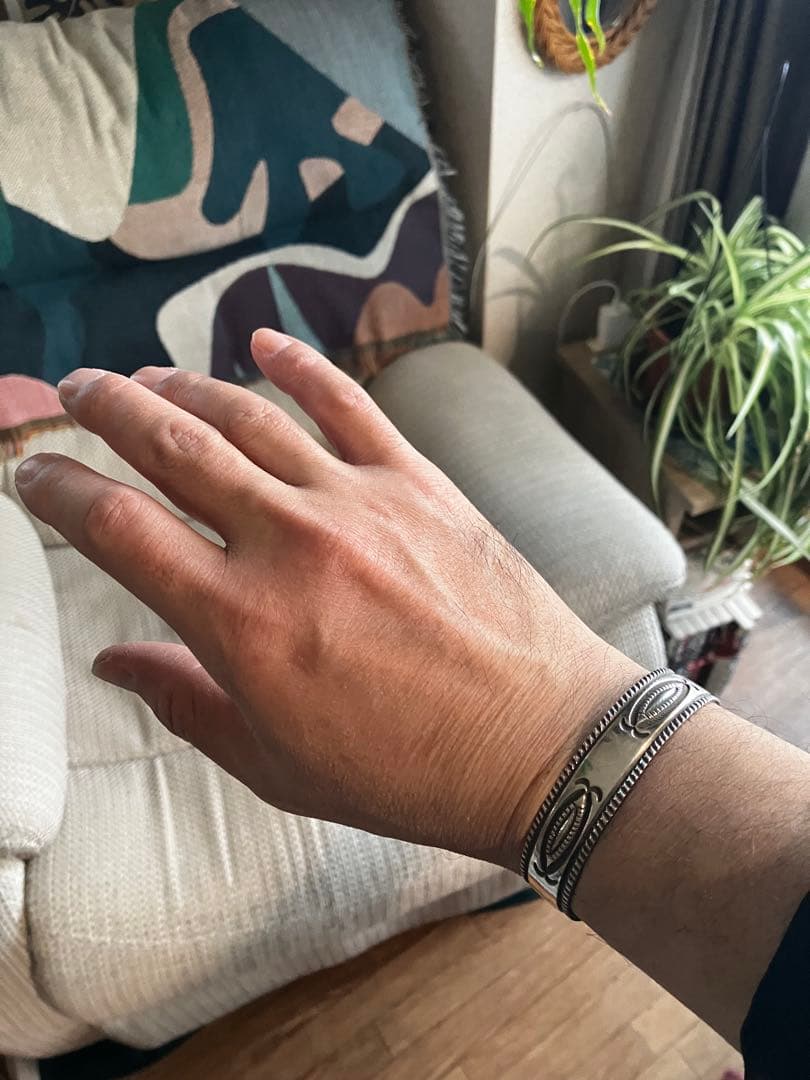 【ナバホ族】インディンジュエリー バングル 刻印入り ケース付き アクセサリー