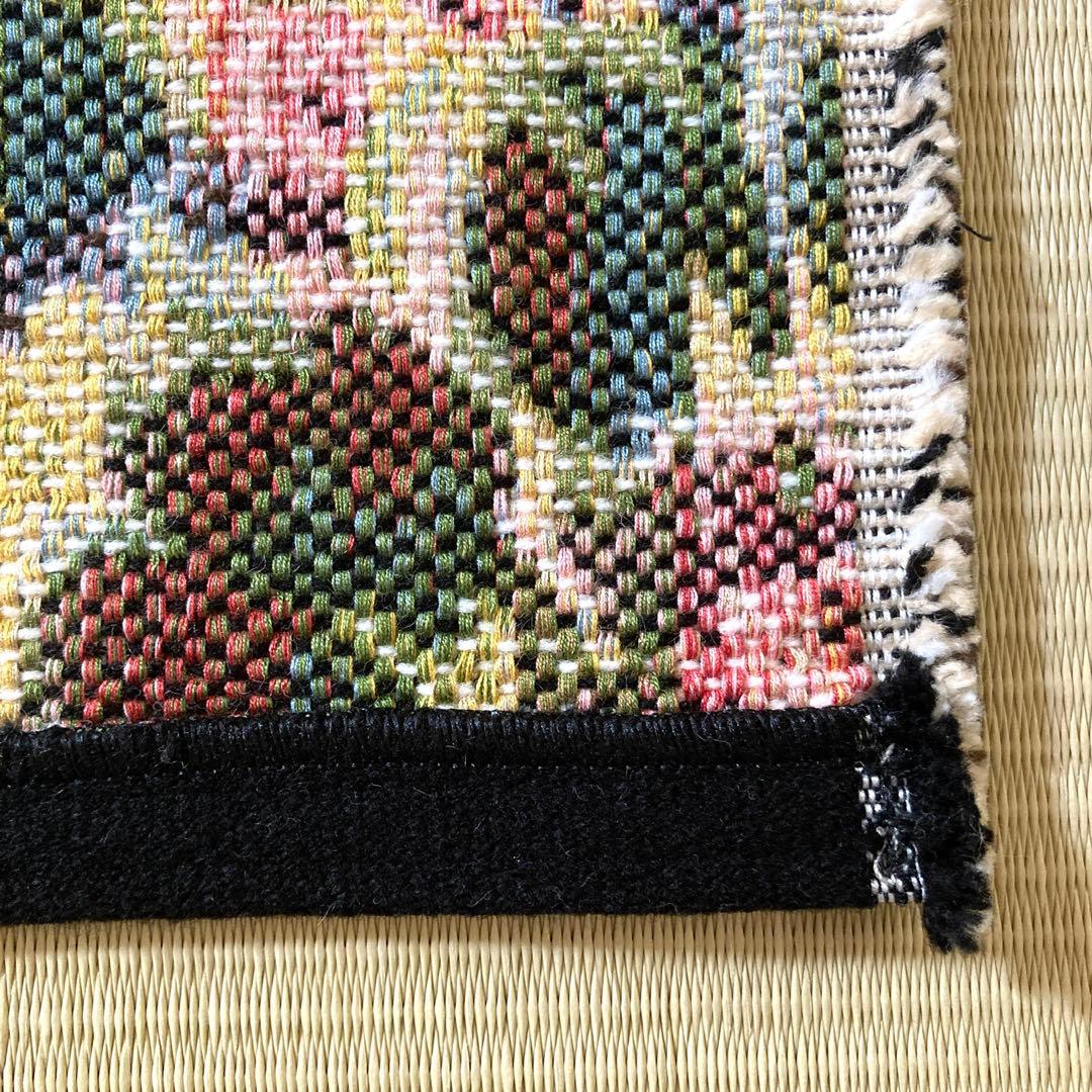 【極美品】 MIHO イタリア製 花鳥柄 ラグマット 201.5×137cm