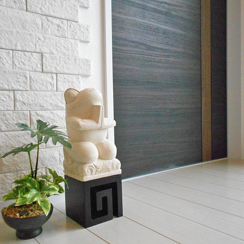 石像 お祈りかえる 渦巻き スクエア 飾り台 セット♪ スパ バリスパ エステ