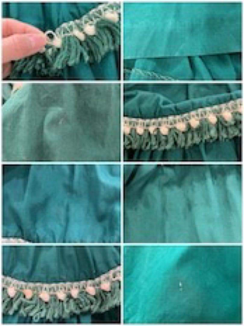 50s-60s green×white tiered skirt ティアードスカ