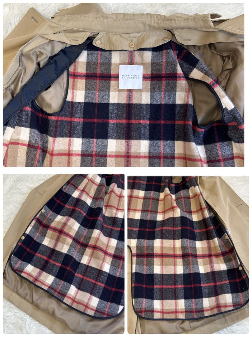 Joys様マッキントッシュ トレンチコート ライナー付き ベージュ ウエスト