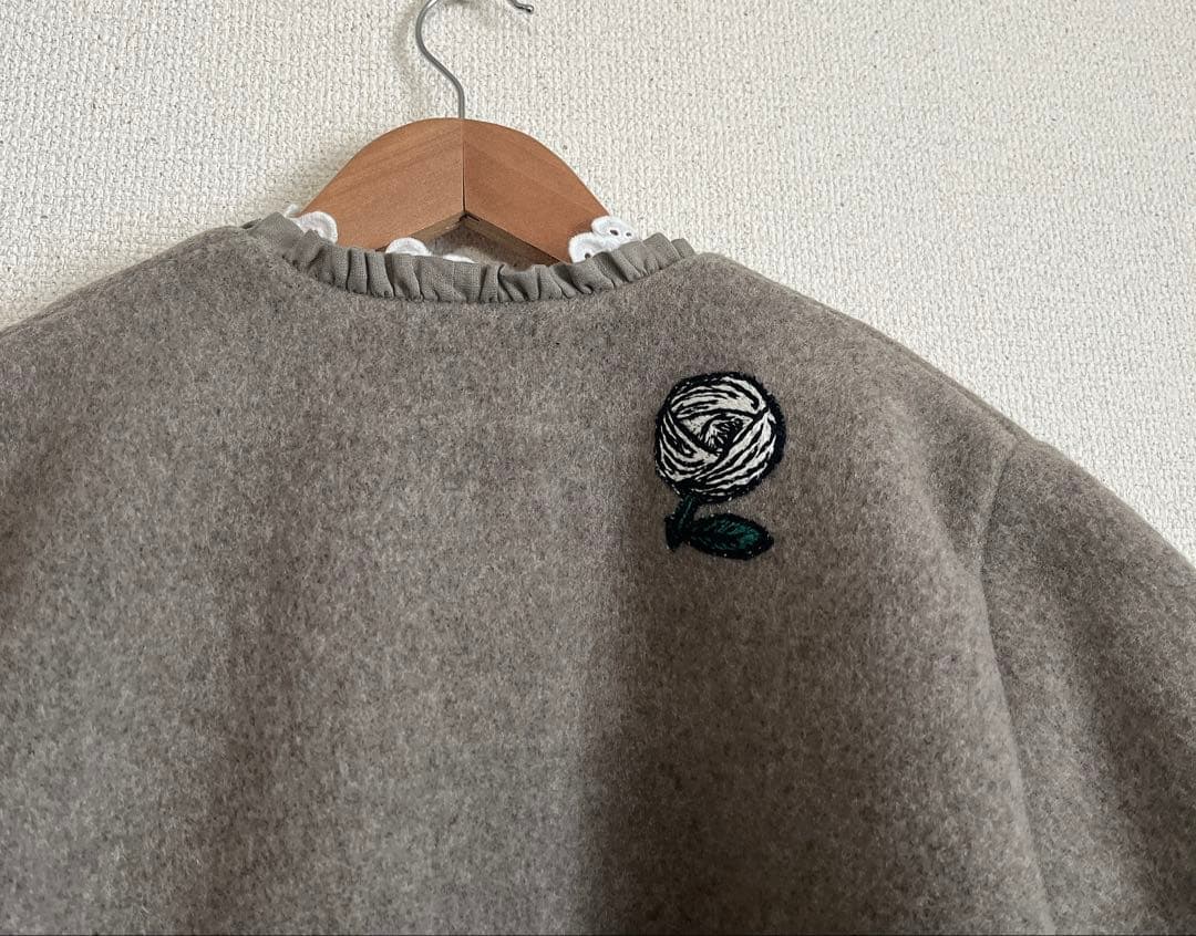 ミナペルホネン　rosy モカ　ウール　ロングコート　総裏　ハンドメイド