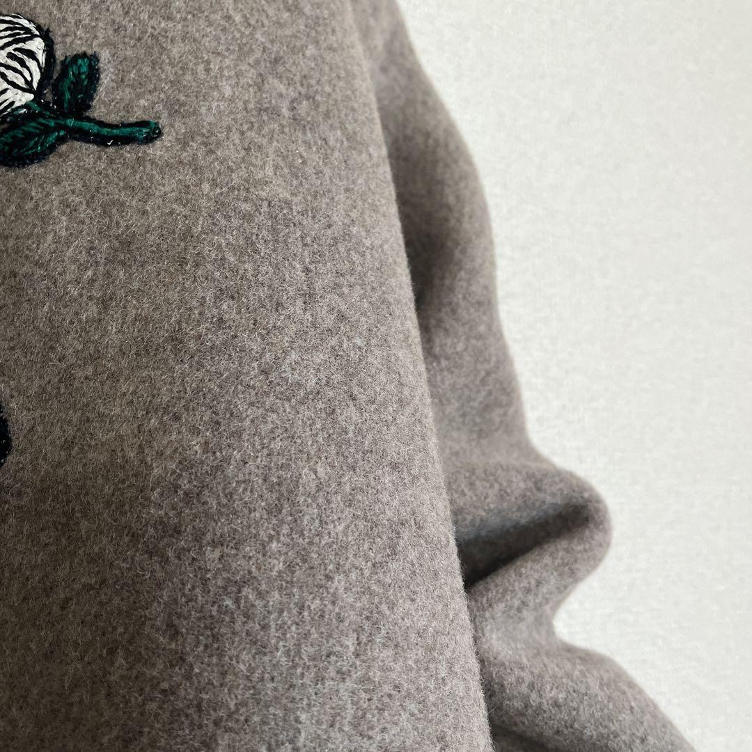 ミナペルホネン　rosy モカ　ウール　ロングコート　総裏　ハンドメイド