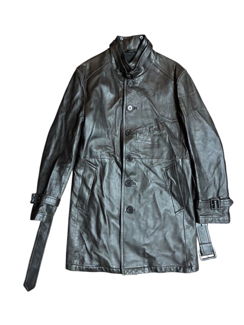 Burberry バーバリー ブラックレーベル レザーコート 羊革 トレンチ