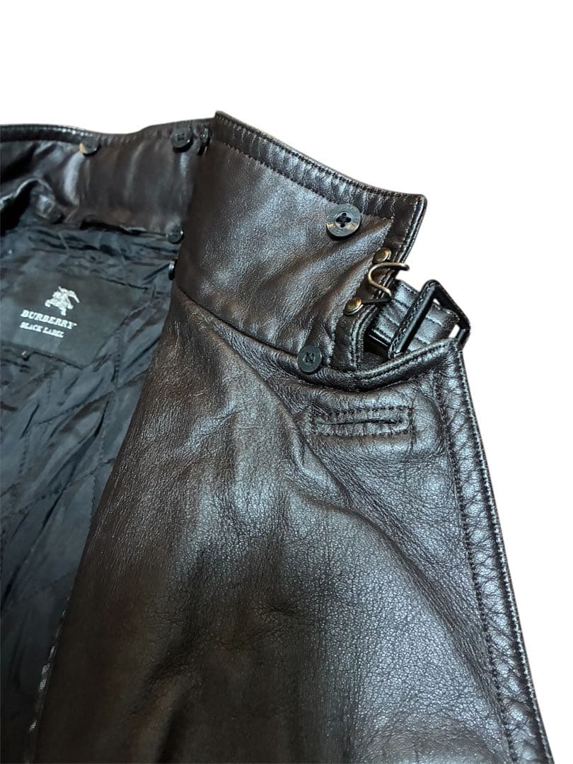 Burberry バーバリー ブラックレーベル レザーコート 羊革 トレンチ