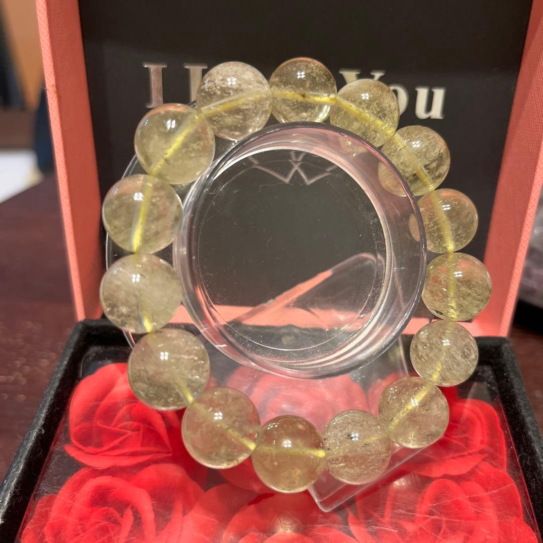 天然石ブレスレット　大玉　リビアングラス　お買い得