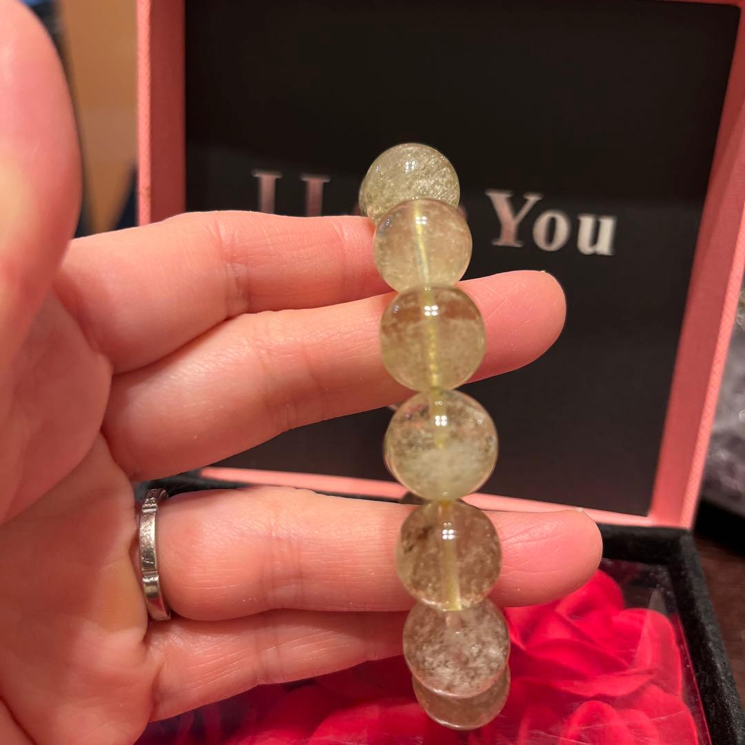 天然石ブレスレット　大玉　リビアングラス　お買い得