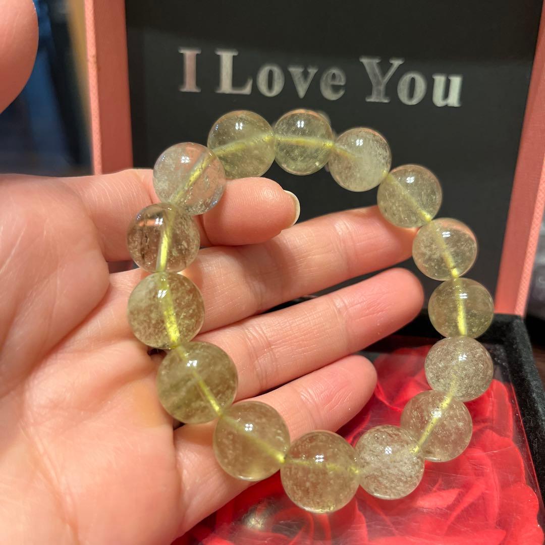 天然石ブレスレット　大玉　リビアングラス　お買い得