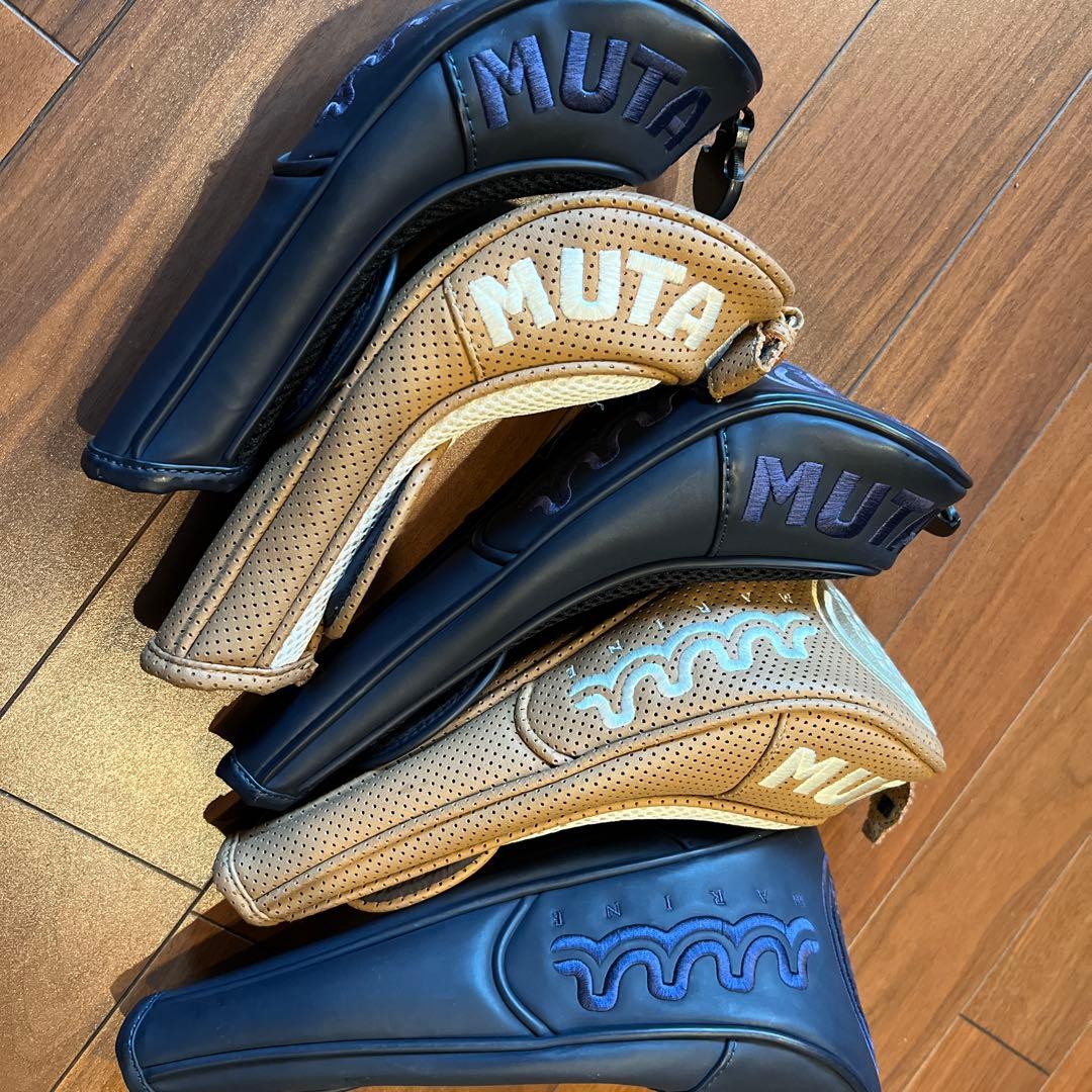 ムータマリン スタンド キャディバッグ 刺繍 エナメル ゴルフヘッドカバーセット