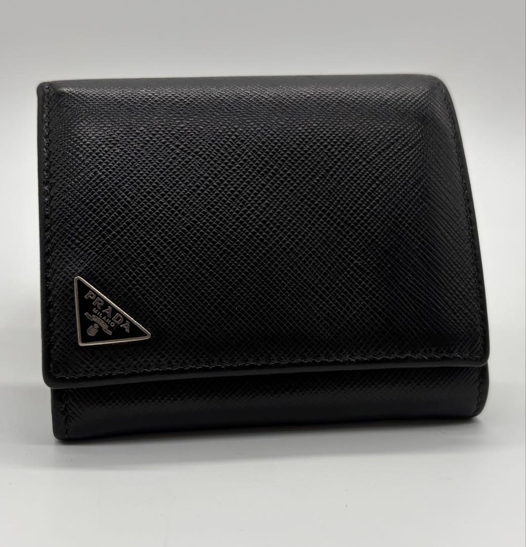 PRADA プラダ サフィアーノ トライアングル 二つ折り財布