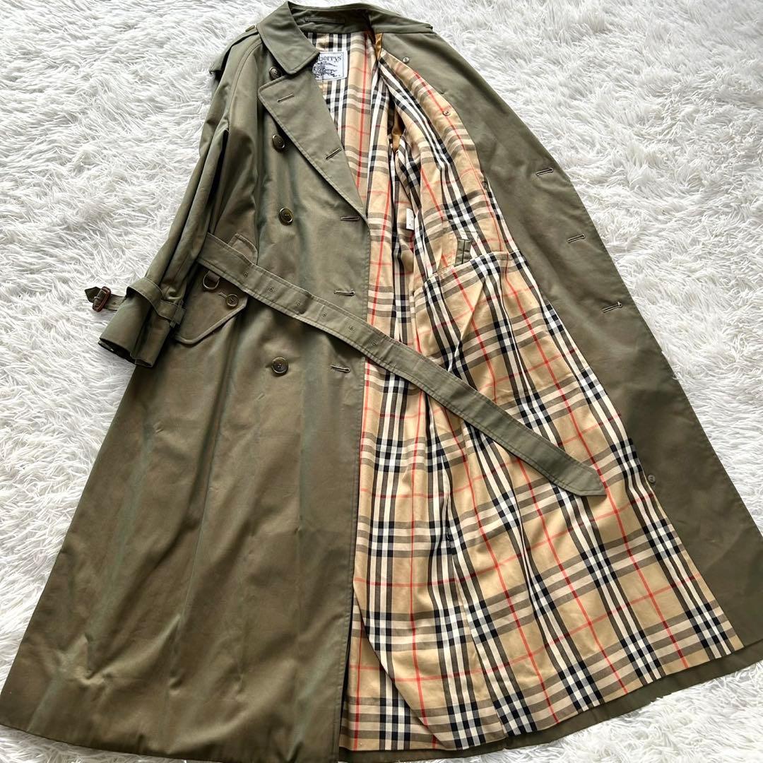 【専用品】バーバリー　トレンチコート　ベルト完備　玉虫　ロング丈　L相当