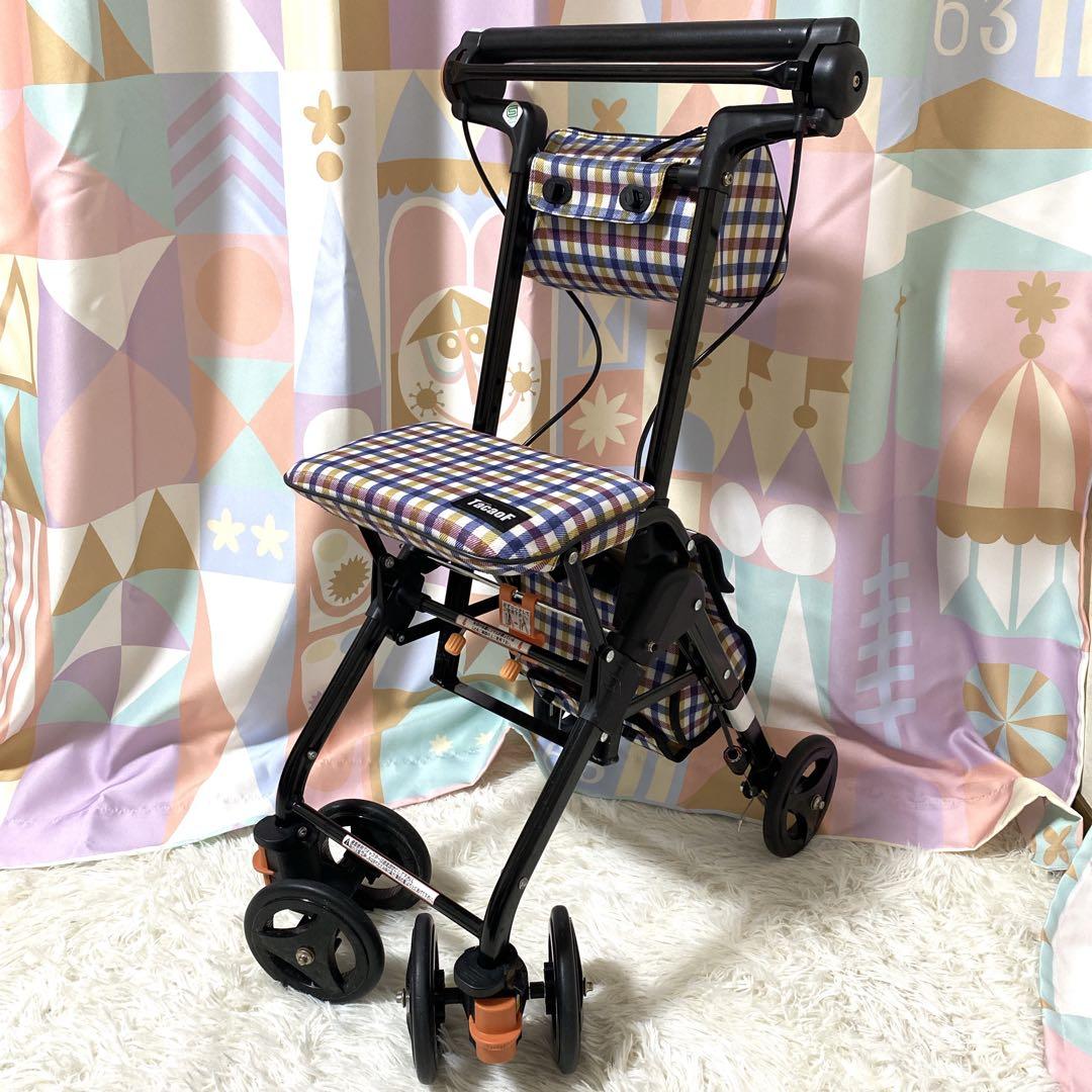 美品　幸和製作所 シルバーカーTacaoF テイコブナノン　チェック