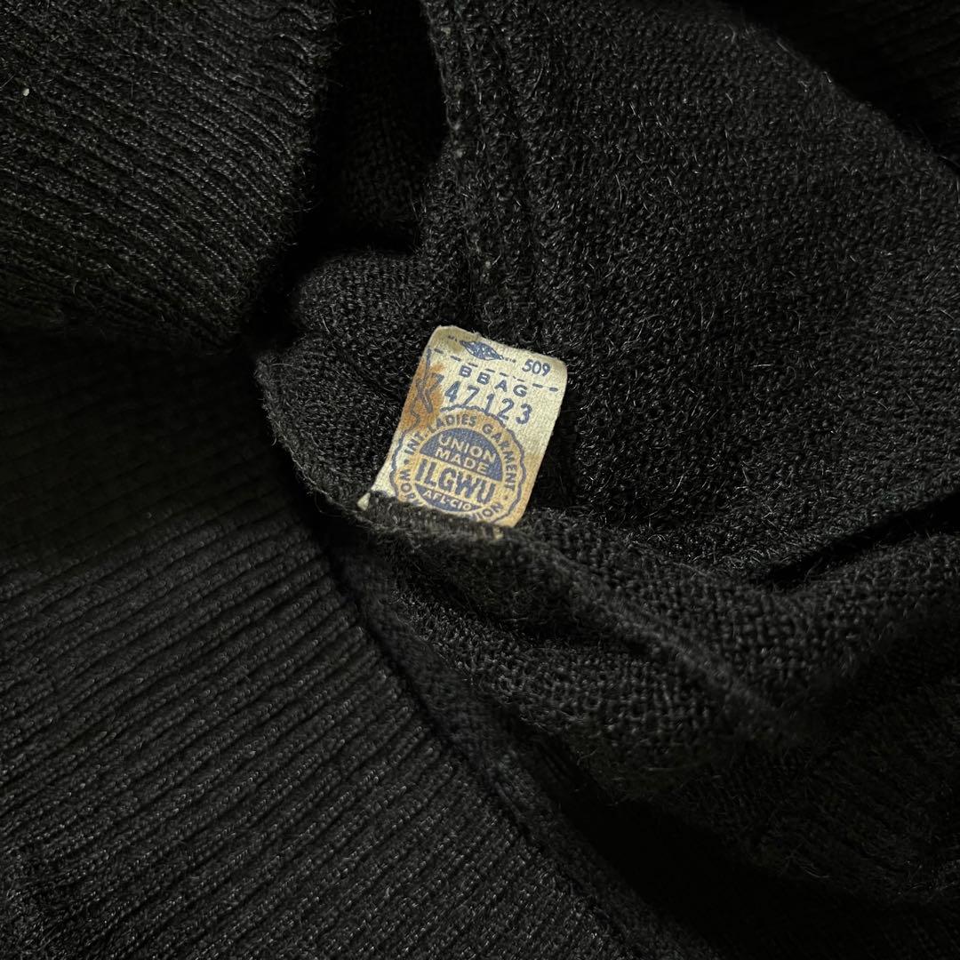 60s usa製　カーディガン　ブラック　アルパカ