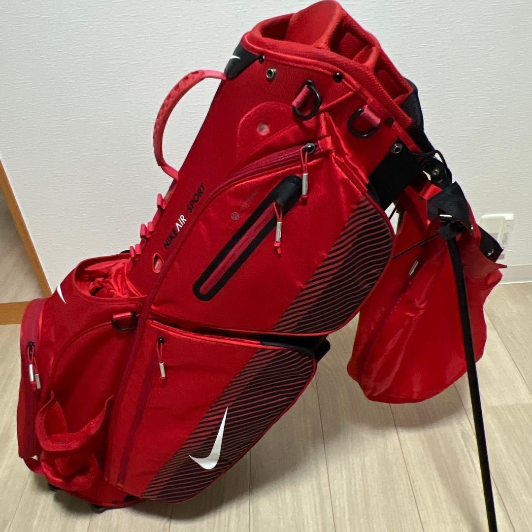 超軽量 NIKE キャディバッグ ゴルフバッグ スタンド 赤