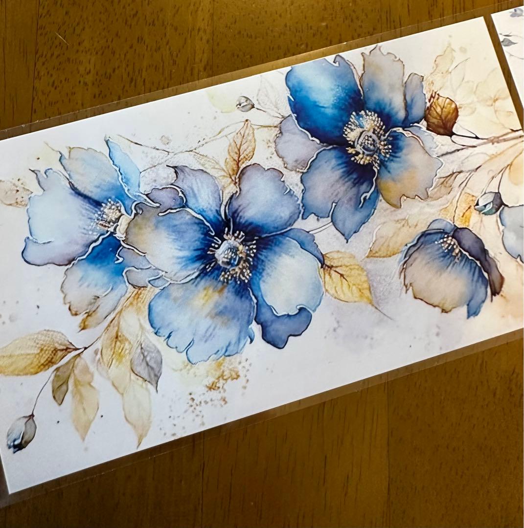 ❌即購入不可❌ 海外マスキングテープ 花雾微蓝9cm*200cm No.104