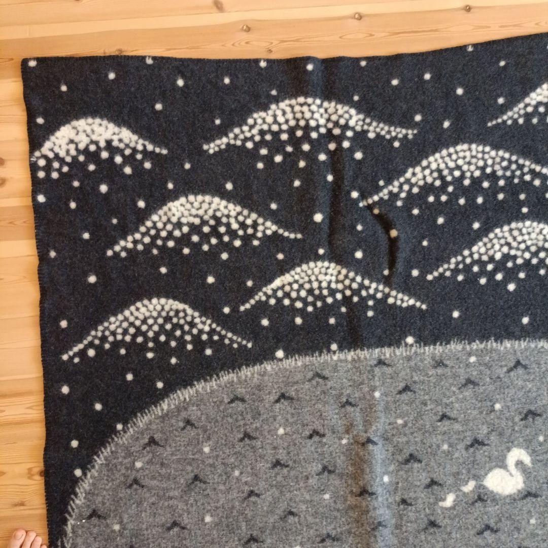 最終お値下KLIPPAN ウールブランケット ネイビー