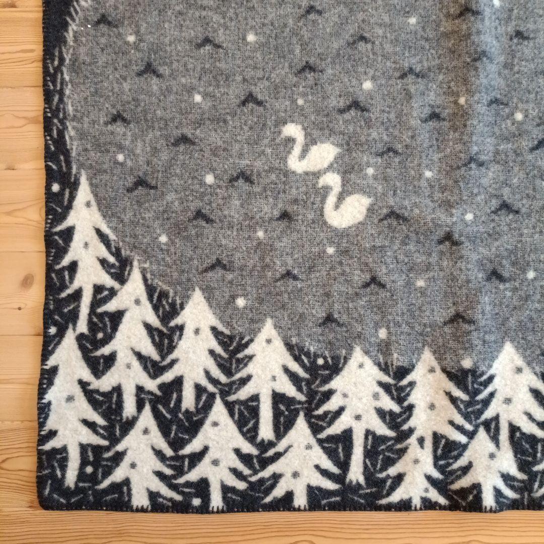 最終お値下KLIPPAN ウールブランケット ネイビー