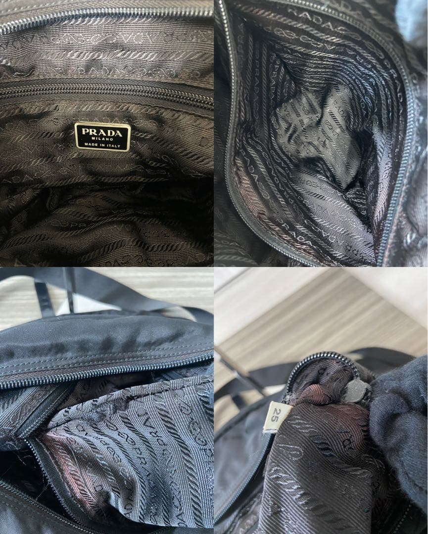 PRADA メッセンジャーバッグ　三角ロゴプレート　ナイロン　レザー　黒　大容量